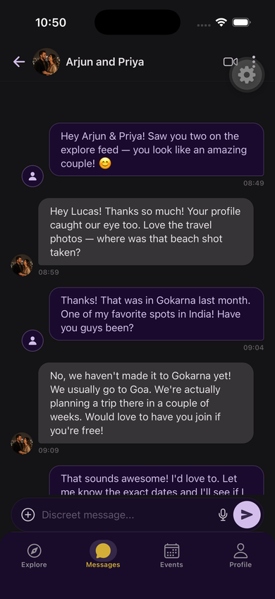 Secure chat screen