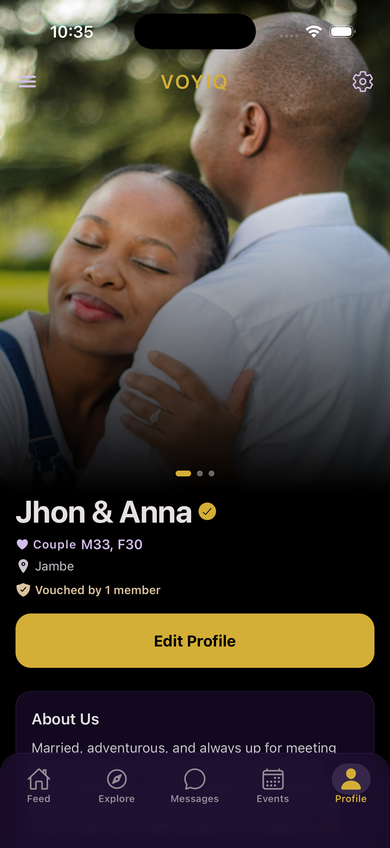 Verified profile screen