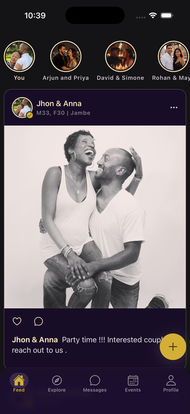 Social feed screen